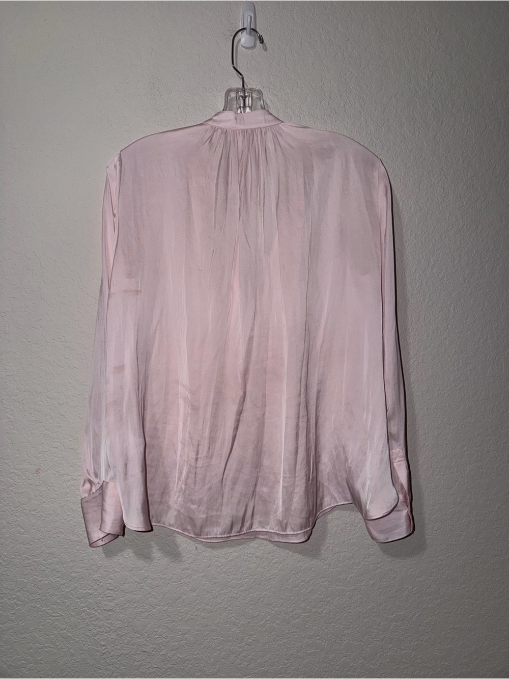 Zadig & Voltaire Women's Light Pink Satin V-Neck Long-Sleeve Blouse - Picture 7 of 7